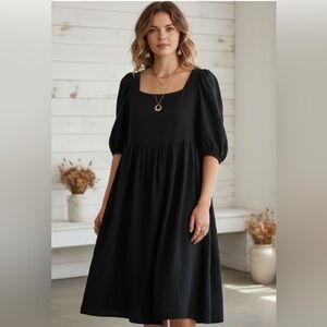 ARULA Black Long Sleeve Dress